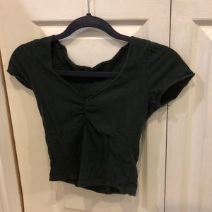 Dark Green Brandy Melville Gina short sleeve top